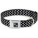 Dog Bone Seatbelt Buckle Collar - Micro Polka Dots2 Black/White Seatbelt Buckle Collars Buckle-Down   