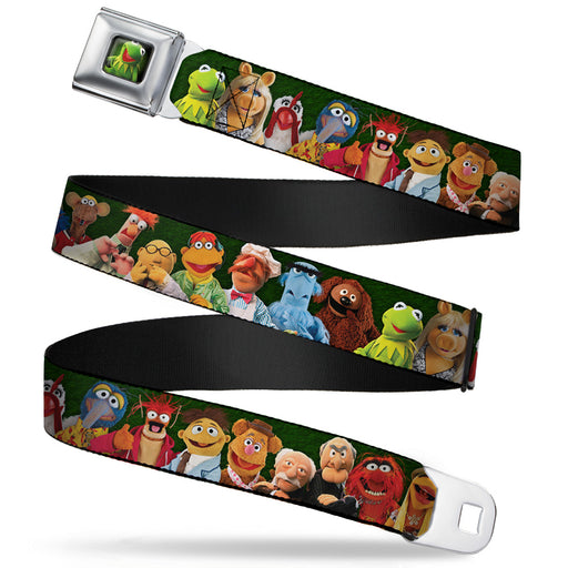 Kermit the Frog Pose Full Color Green Glow Seatbelt Belt - Muppets 20-Character Group Pose Greens Webbing Seatbelt Belts Disney   