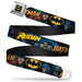 Batman Full Color Black Yellow Seatbelt Belt - Batman & Robin in Action w/Text Black Webbing Seatbelt Belts DC Comics   