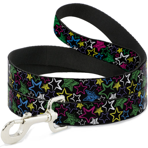 Dog Leash - Sketch Stars Black/Multi Color Dog Leashes Buckle-Down   