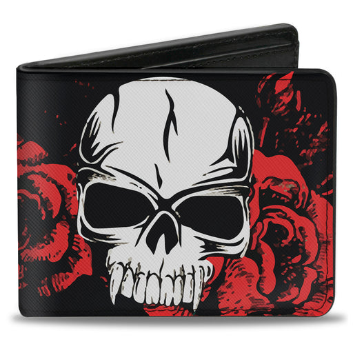 Bi-Fold Wallet - Brass Knuckles Skulls Roses Black Red White Bi-Fold Wallets Buckle-Down   