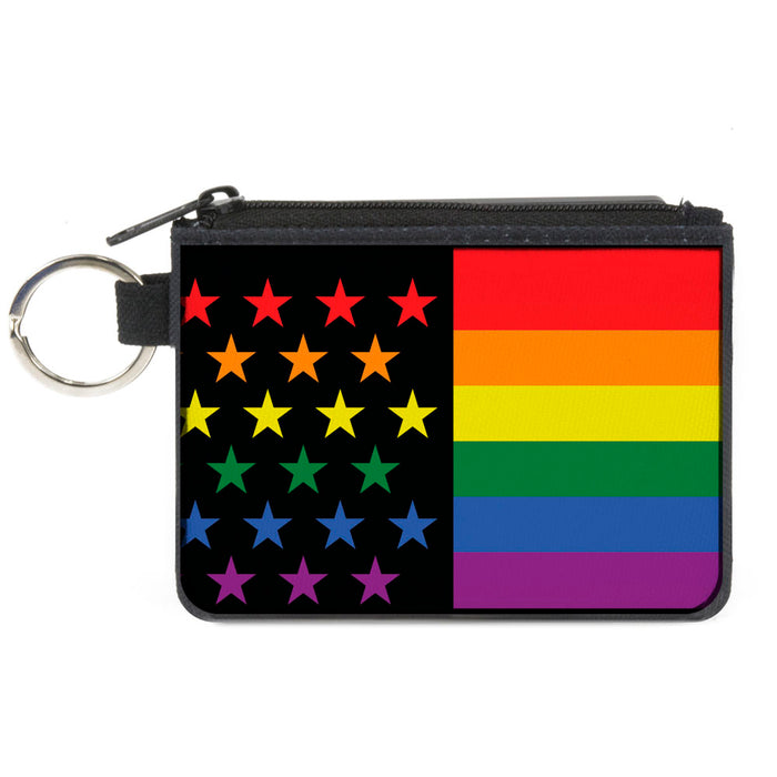 Canvas Zipper Wallet - MINI X-SMALL - Flag American Pride Rainbow Black Canvas Zipper Wallets Buckle-Down   