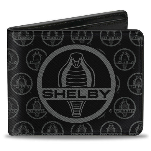 Bi-Fold Wallet - SHELBY Cobra Center Monogram Black Gray Bi-Fold Wallets Carroll Shelby   