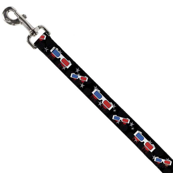 Dog Leash - 3-D Glasses Dripping w/Stars Dog Leashes Buckle-Down   
