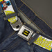 Batman Full Color Black Yellow Seatbelt Belt - BATGIRL Panels Yellow/Pink Webbing Seatbelt Belts DC Comics   