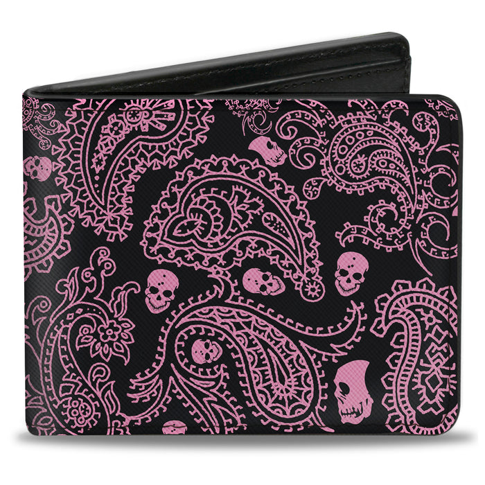 Bi-Fold Wallet - Bandana Skulls Black Pink Bi-Fold Wallets Buckle-Down   