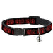 Cat Collar Breakaway - BD Skulls w Wings Black Red Breakaway Cat Collars Buckle-Down   