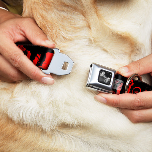 Dog Bone Seatbelt Buckle Collar - Graveyard Black/Red Seatbelt Buckle Collars Buckle-Down   