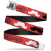BD Wings Logo CLOSE-UP Full Color Black Silver Seatbelt Belt - Mustaches Red/Brown/White/Black Webbing Seatbelt Belts Buckle-Down   