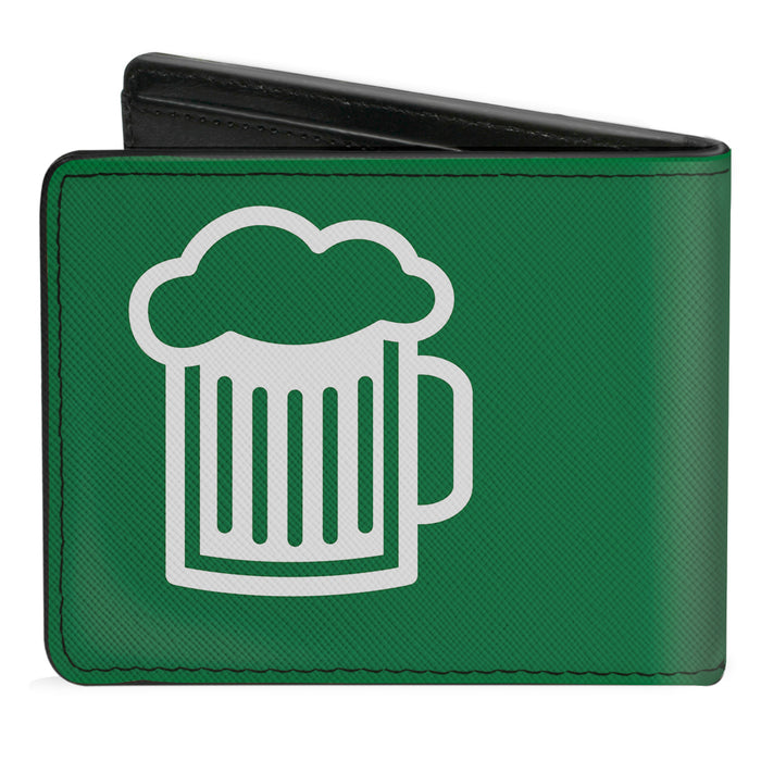 Bi-Fold Wallet - KEEP CALM AND DRINK ON Beer Green White Bi-Fold Wallets Buckle-Down   