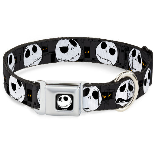 Jack Smile Full Color Seatbelt Buckle Collar - Nightmare Before Christmas Jack Expressions Gray Seatbelt Buckle Collars Disney   