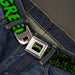 Classic TMNT Logo Full Color Seatbelt Belt - Classic TMNT Group Pose6/KEEPING IT LEAN, MEAN & GREEN Black/Green/White Webbing Seatbelt Belts Nickelodeon   