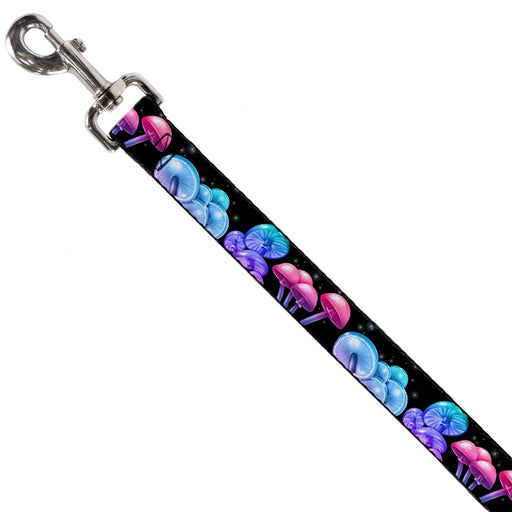 Dog Leash - Mushroom Glow Black/Multi Color Dog Leashes Buckle-Down   