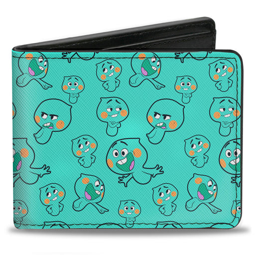 Bi-Fold Wallet - Disney Soul 22 Poses Scattered Turquoise Bi-Fold Wallets Disney   