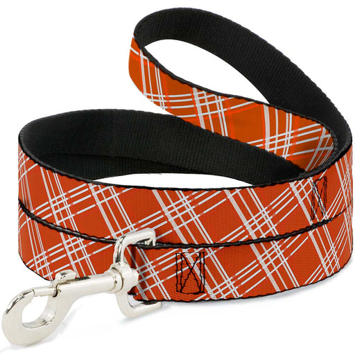 Dog Leash - Plaid X4 Oranges/White Dog Leashes Buckle-Down   