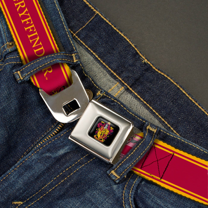 Gryffindor Crest Full Color Seatbelt Belt - GRYFFINDOR/Crest Stripe Gold/Red Webbing Seatbelt Belts The Wizarding World of Harry Potter   