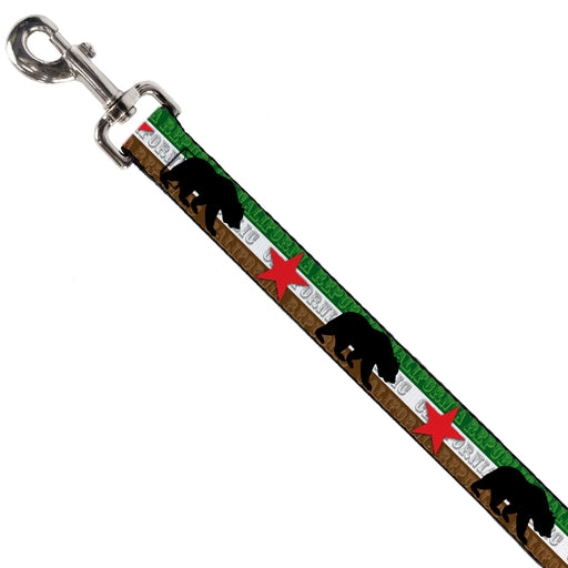 Dog Leash - Cali Bear Silhouette & Star/CALIFORNIA REPUBLIC Green/White/Brown/Black/Red Dog Leashes Buckle-Down   