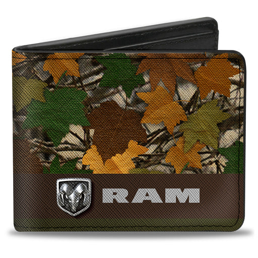 Bi-Fold Wallet - RAM Logo Leaf Camo Browns Greens Silvers Bi-Fold Wallets Ram   