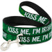 Dog Leash - KISS ME, I'M IRISH! Clovers Green/White Dog Leashes Buckle-Down   