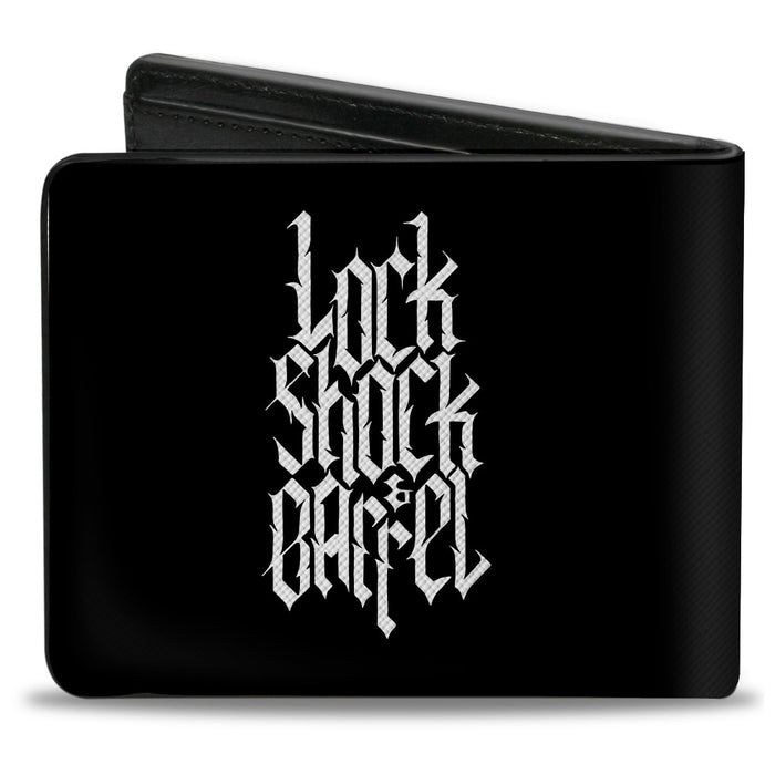 Bi-Fold Wallet - The Nightmare Before Christmas Lock Shock and Barrel Faces + Text Black Red White Bi-Fold Wallets Disney   