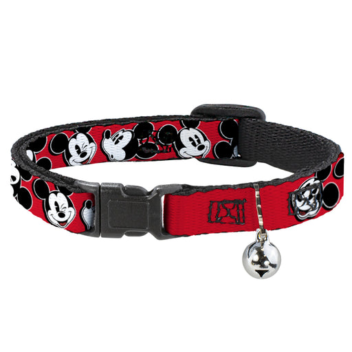 Cat Collar Breakaway - Mickey Mouse Expressions Red Black White Breakaway Cat Collars Disney   