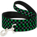 Dog Leash - Checker Black/Gray/2 Green Dog Leashes Buckle-Down   