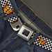 BD Wings Logo CLOSE-UP Black/Silver Seatbelt Belt - Monarch Butterfly Scattered Checker Black/White Webbing Seatbelt Belts Buckle-Down   