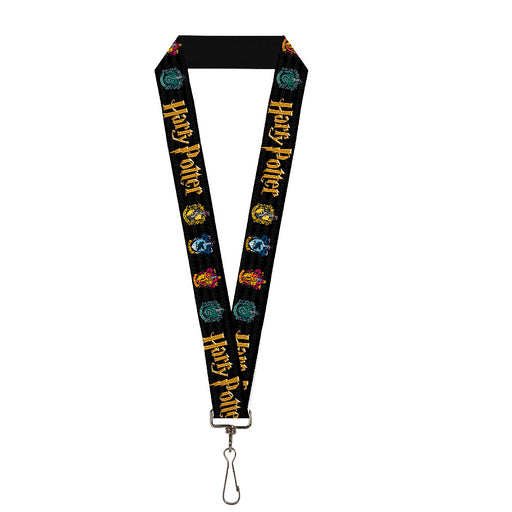 Lanyard - 1.0" - HARRY POTTER Hufflepuff Ravenclaw Gryffindor Slytherin Coat of Arms Black Lanyards The Wizarding World of Harry Potter Default Title  