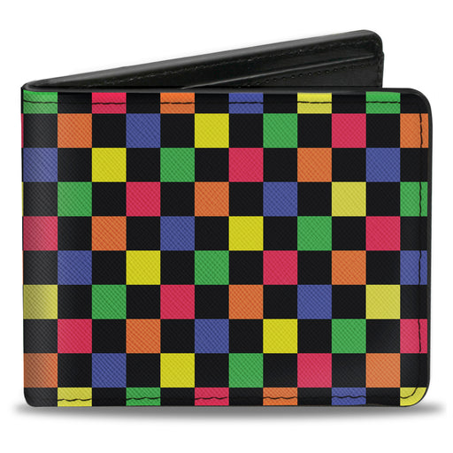 Bi-Fold Wallet - Checker Black Multi Neon Bi-Fold Wallets Buckle-Down   