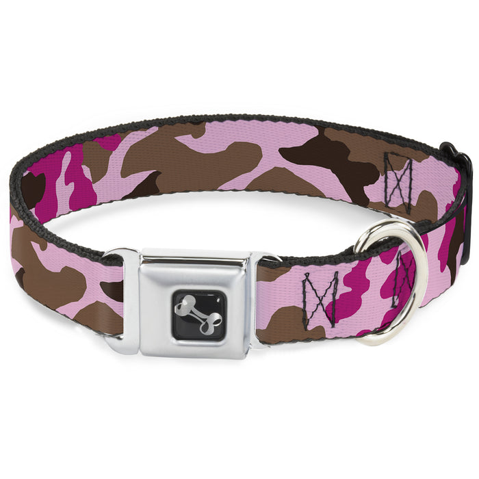 Dog Bone Seatbelt Buckle Collar - Camo Pink Seatbelt Buckle Collars Buckle-Down   