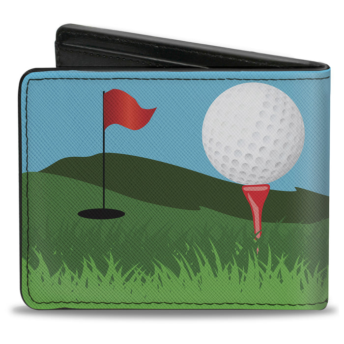 Bi-Fold Wallet - Golf Course Balls Holes Blues Greens Bi-Fold Wallets Buckle-Down   