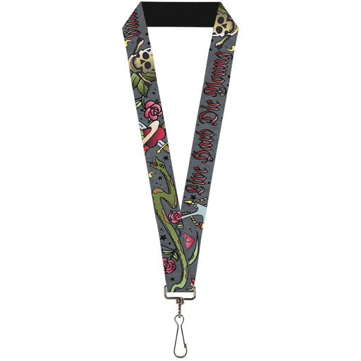 Lanyard - 1.0" - Live Hard Die Young Gray Lanyards Buckle-Down   