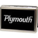 Business Card Holder - LARGE - PLYMOUTH Text Logo FCG Black Silver Fade Metal ID Cases Dodge   