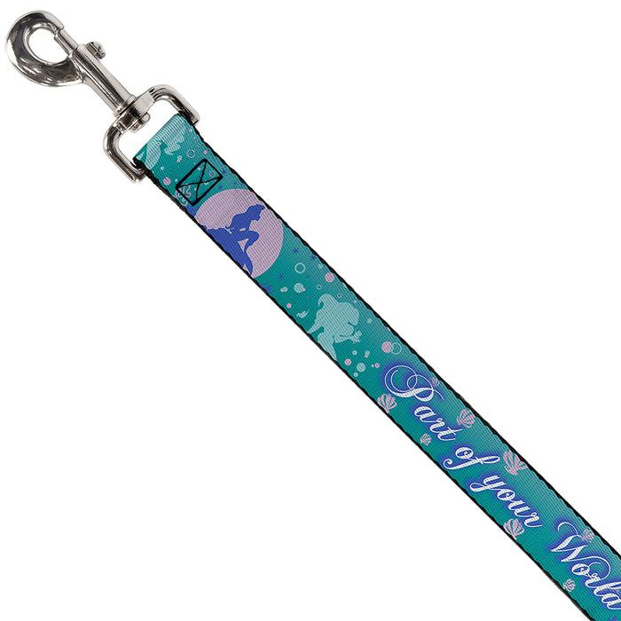 Dog Leash - Little Mermaid Silhouette Scenes PART OF YOUR WORLD Blues Dog Leashes Disney   