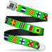 BD Wings Logo CLOSE-UP Full Color Black Silver Seatbelt Belt - Nautical Flags Green/Multi Color Webbing Seatbelt Belts Buckle-Down   