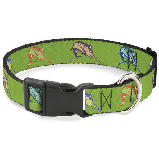 Plastic Clip Collar - Marlin Green/Multi Color Plastic Clip Collars Buckle-Down   
