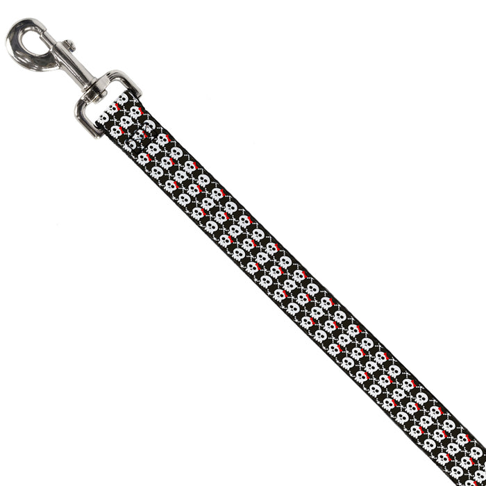 Dog Leash - Skull w/Bow Black/White/Red Dog Leashes Buckle-Down   