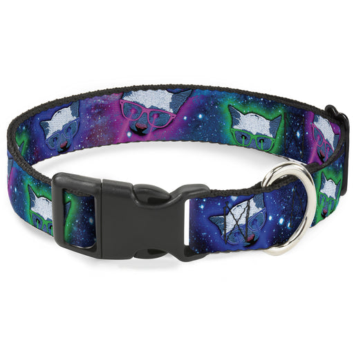 Plastic Clip Collar - Laser Eye Cats in Space Plastic Clip Collars Buckle-Down   