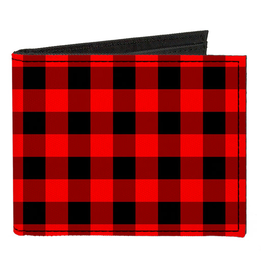 Canvas Bi-Fold Wallet - Buffalo Plaid Black Red Canvas Bi-Fold Wallets Buckle-Down   