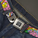 BD Wings Logo CLOSE-UP Full Color Black Silver Seatbelt Belt - Rainbow Cloud Stars Pink Webbing Seatbelt Belts Buckle-Down   