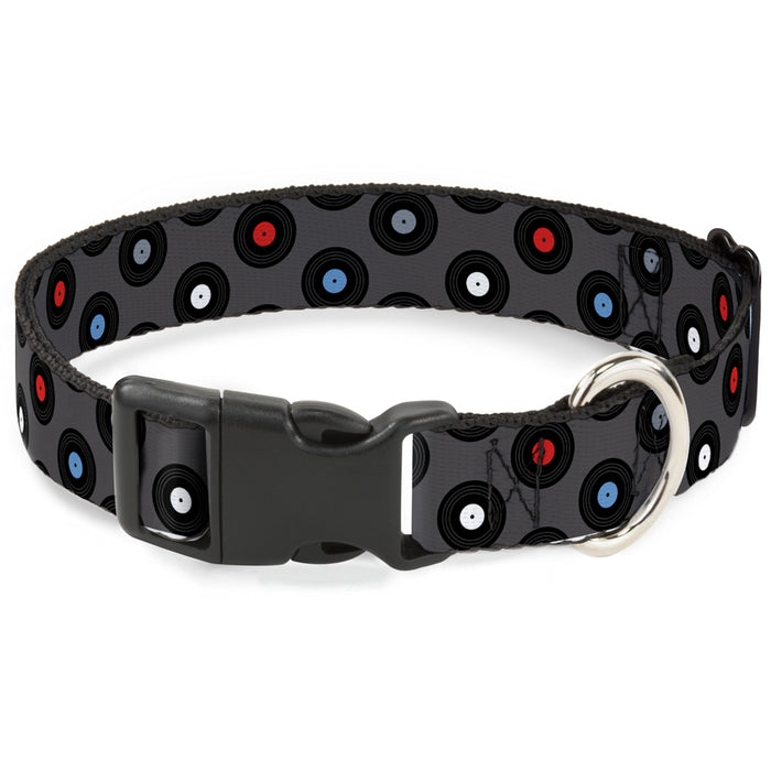 Plastic Clip Collar - Vinyl Records Gray/Black/Red/Blue/White Plastic Clip Collars Buckle-Down   