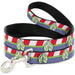 Dog Leash - Toy Story Buzz Lightyear Space Ranger Logo/Striping Red/White/Green/Purple Dog Leashes Disney   
