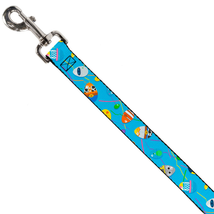 Dog Leash - Pixar Holiday Collection Easter Egg Characters Scattered Blue Dog Leashes Disney   