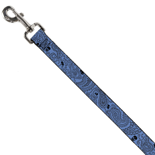 Dog Leash - Bandana/Skulls Baby Blue/Black Dog Leashes Buckle-Down   