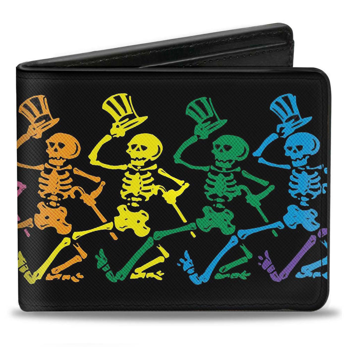 Bi-Fold Wallet - Dancing Skeletons Black Multi Color Bi-Fold Wallets Grateful Dead   