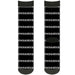 Sock Pair - Polyester - OVERRATED Old English Stripe Black White - CREW Socks Buckle-Down   