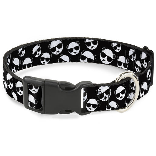 Plastic Clip Collar - Multi Panda w/Sunglasses Black/White Plastic Clip Collars Buckle-Down   