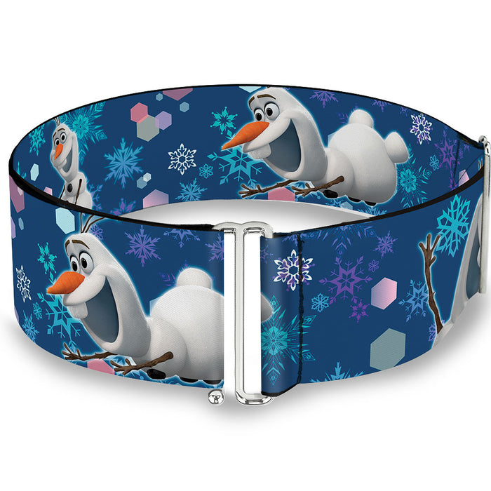 Cinch Waist Belt - Frozen Olaf Poses Snowflakes Blues Womens Cinch Waist Belts Disney   