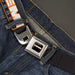 HEMI POWERED Logo Full Color Black Orange White Gray Seatbelt Belt - HEMI POWERED Logo Repeat Black/Orange/White/Gray Webbing Seatbelt Belts Hemi   