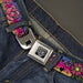 BD Wings Logo CLOSE-UP Full Color Black Silver Seatbelt Belt - Love Love Purple Webbing Seatbelt Belts Buckle-Down   